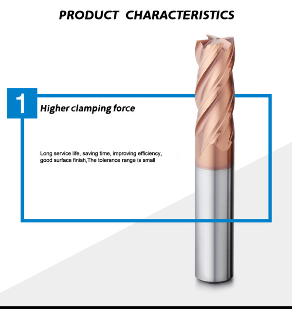 ZHY 4 Flutes HRC65 Carbide Milling Cutter