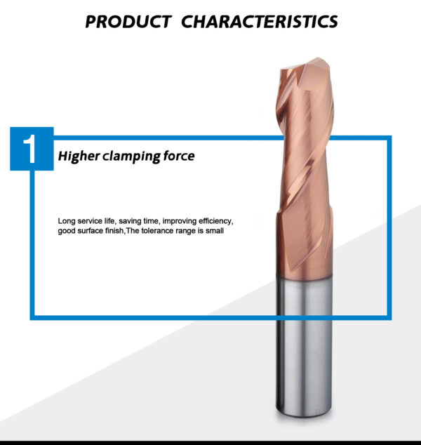 ZHY UEX 2 FLUTES SQUARE MILLING CUTTER