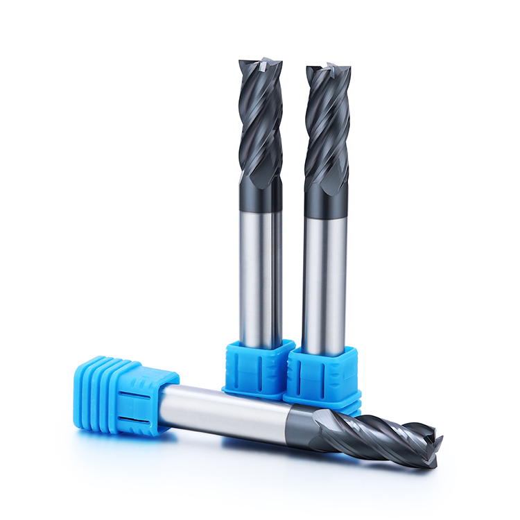 Carbide end mills for carbon steel