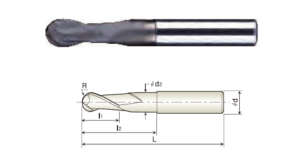 ZHY Carbide 2 Flutes Graphite Ball Nose End Mill