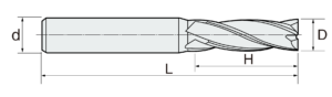 4 Flutes HRC 65 Square End Mill