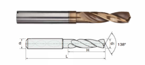 ZHY 2 Flutes High Speed Internal Cooling Carbide Drill