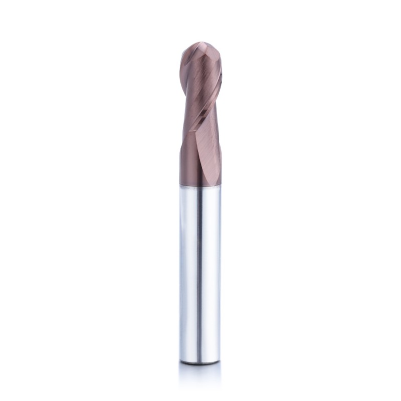 Carbide ball nose end mill for hardened steel