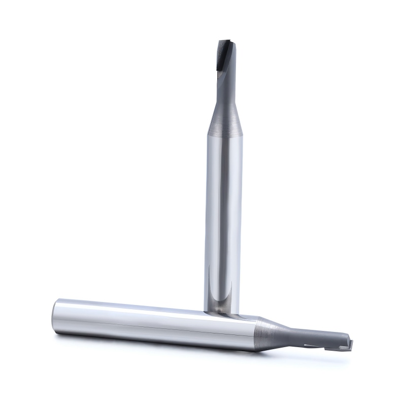 Single-edge PCD end mill for aluminum and non-metallic materials