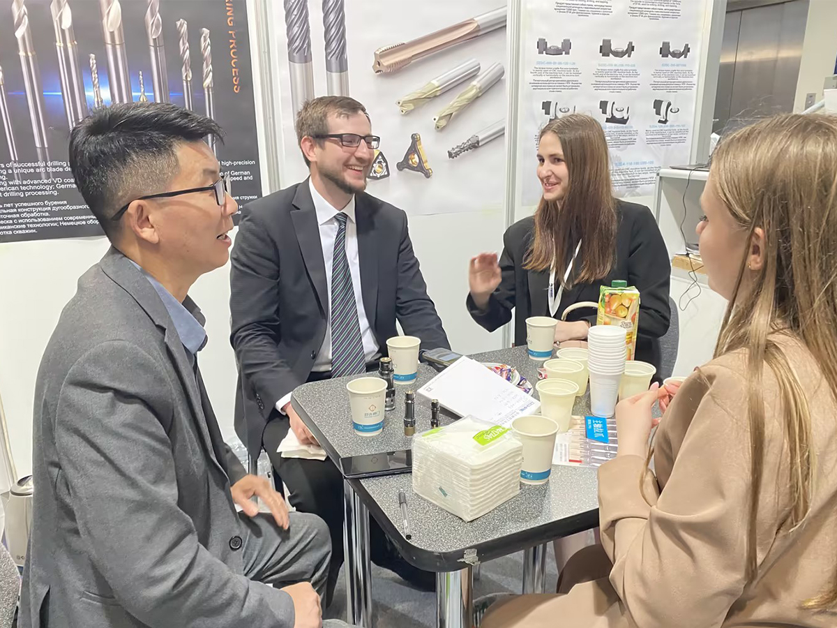 ZHY CNC Tools team at an international exhibition