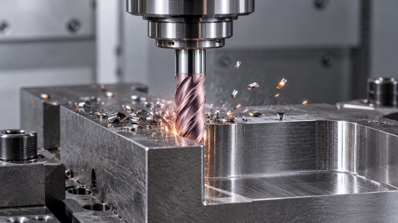 Carbide end mill coating for hard milling and hardened steel machining