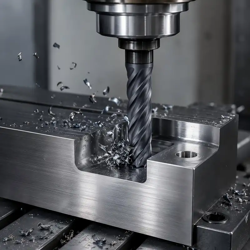 Carbide end mill machining carbon steel
