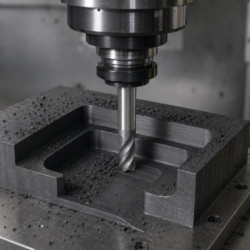Carbide end mills for graphite