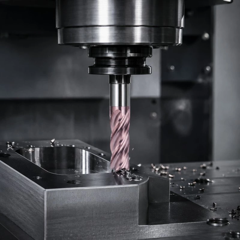 Carbide end mills for hardened steel