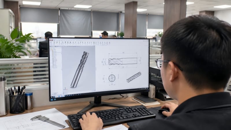 Custom carbide end mill design and tool development