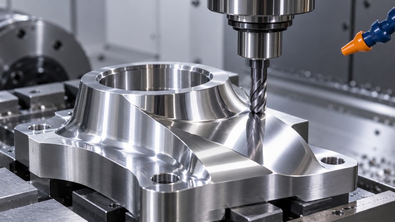 Finishing carbide end mill producing smooth surface quality in precision machining