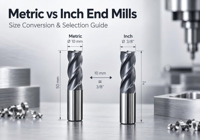 Metric vs inch end mills size comparison for CNC machining