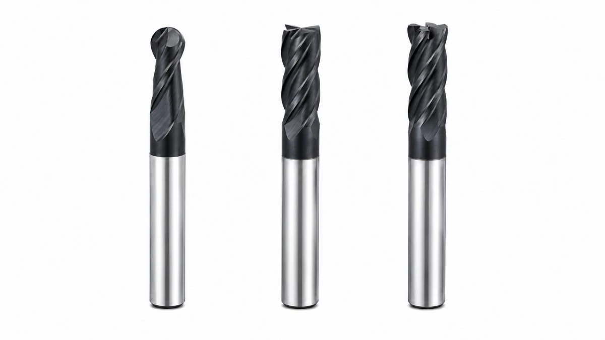 Square, ball nose and corner radius carbide end mills