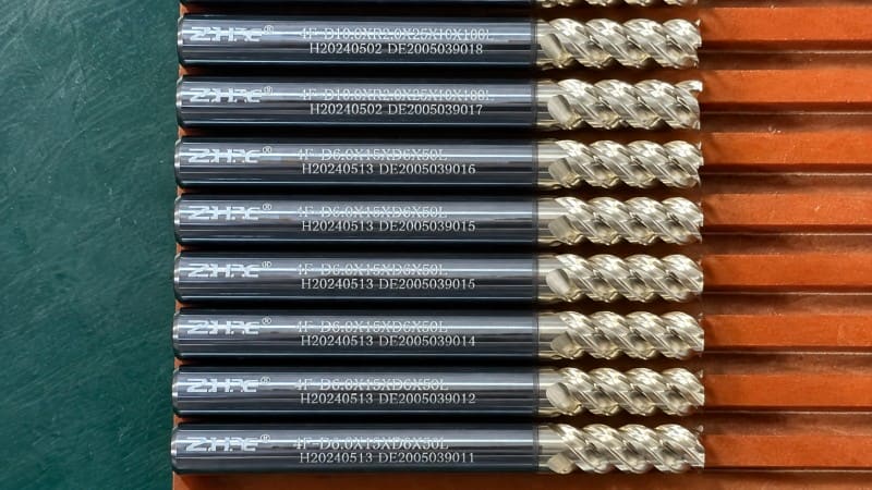 customer logo and model number laser marking on carbide end mills