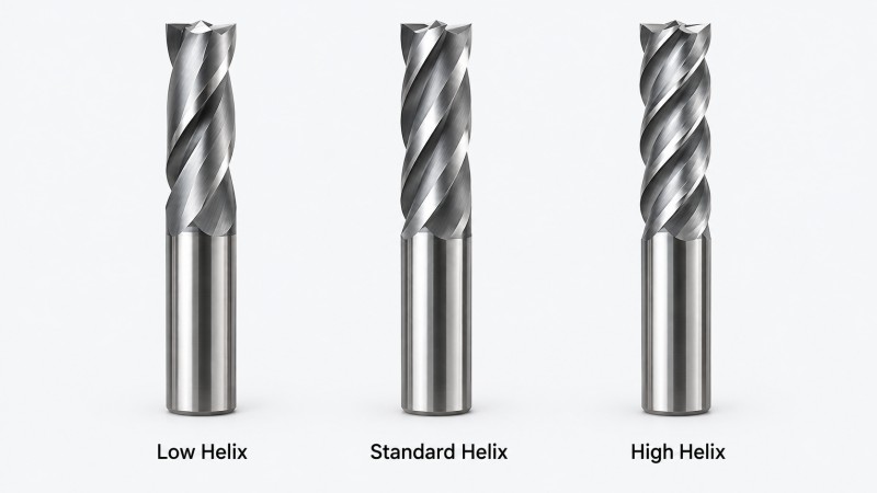low standard and high helix carbide end mill comparison